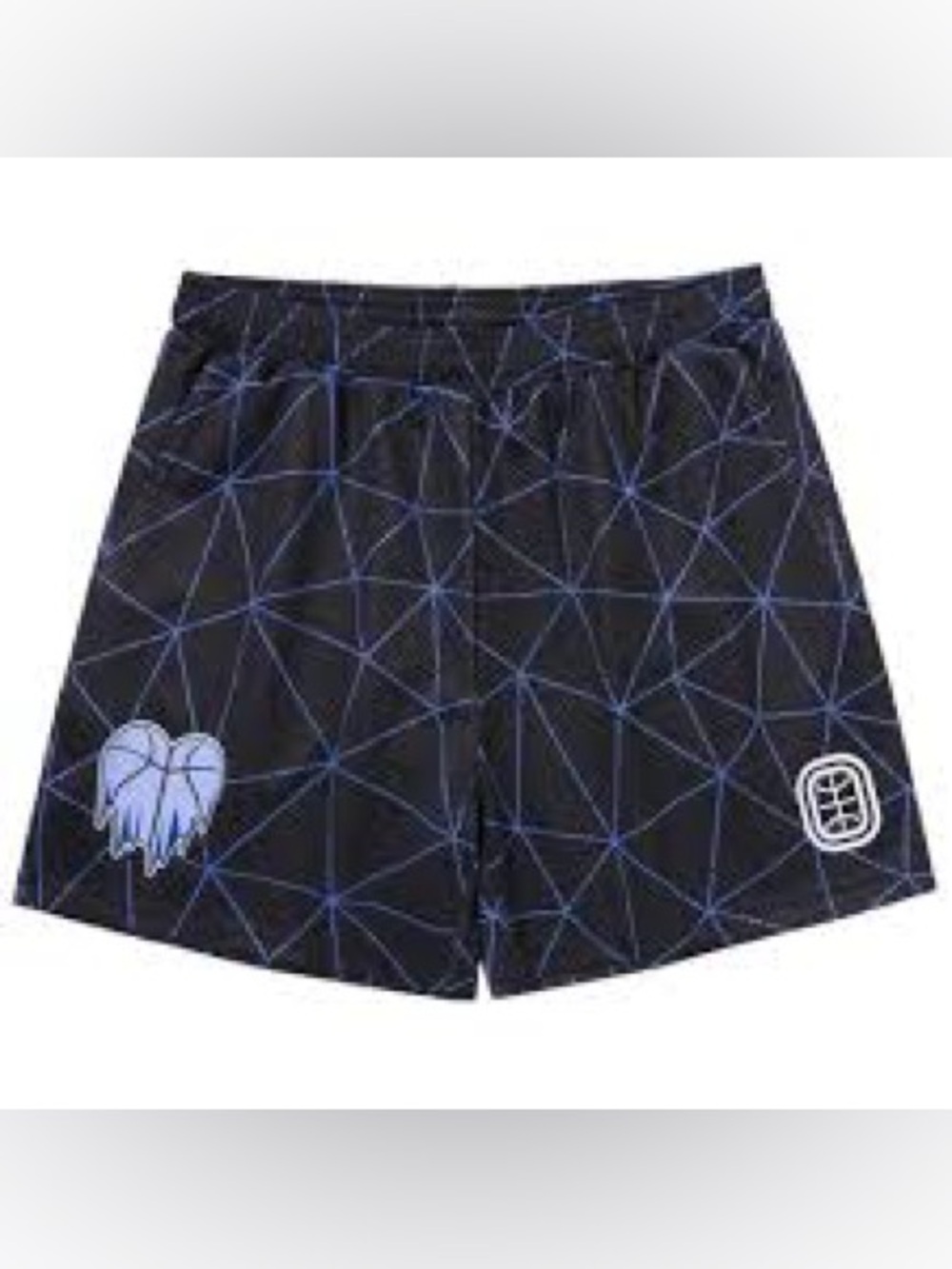 Men's Athletic Mesh Shorts with Blue Geometric Print